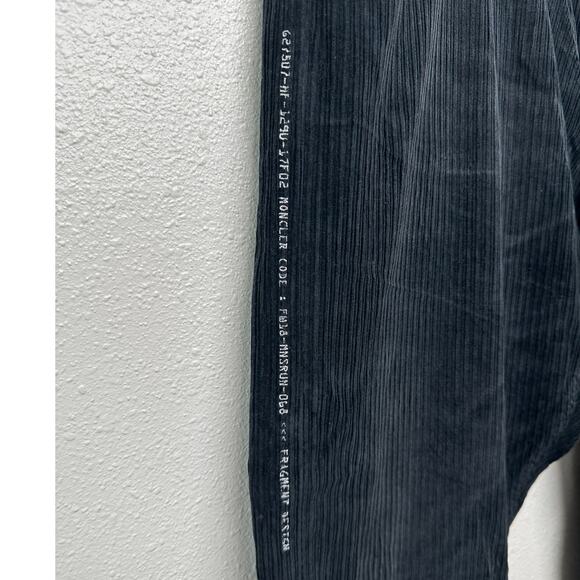 NWT Moncler 7 Fragment Corduroy Pants Black Men’s 50 Side Code Print - Picture 3 of 16